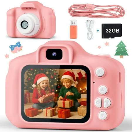 PayUSD Kids Camera for Girls Boys 32GB 1080HD Selfie Digital Cameras Video Toddler Toys Christmas Birthday Gift Age 3-10, Pink | Walmart (US)