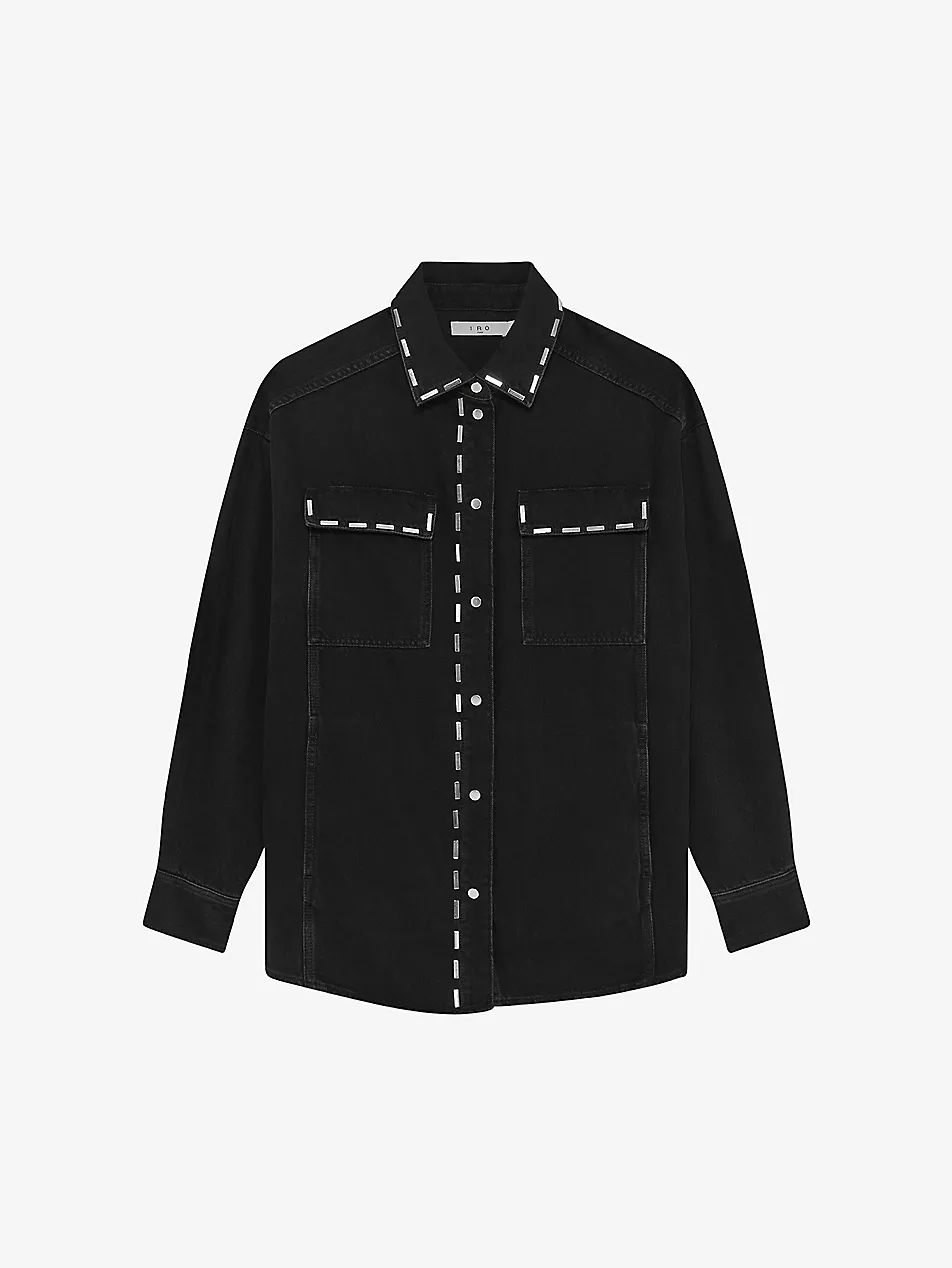 Danil contrast top-stitch denim shirt | Selfridges