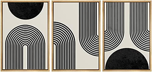 SIGNLEADER Framed Canvas Print Wall Art Spiral Parabolas & Solid Semi Circle Geometric Shapes Drawin | Amazon (US)