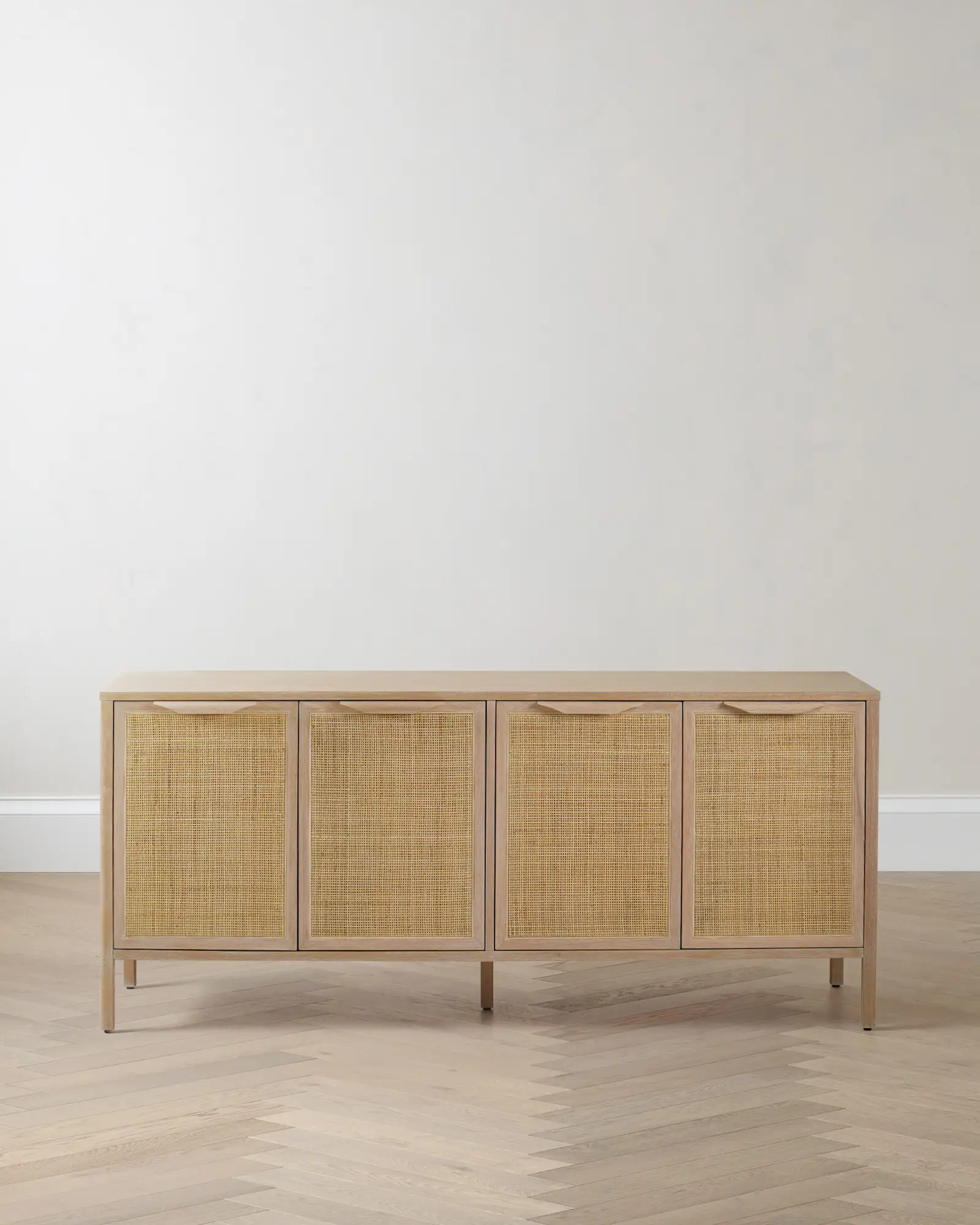 Solid Wood and Natural Rattan Sideboard in Natural | Quince