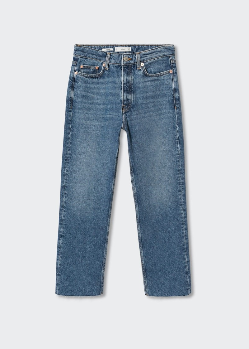 High-waist cropped straight jeans -  Women | Mango USA | MANGO (US)