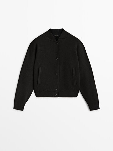 Strick-Bomberjacke mit Druckknöpfen - Massimo Dutti Deutschland | Massimo Dutti DE