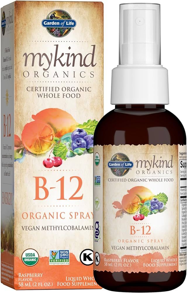 Garden of Life Organics B12 Vitamin - Whole Food B-12 for Metabolism and Energy, Raspberry, 2oz L... | Amazon (US)