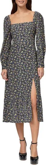Bacari Square Neck Long Sleeve Midi Dress | Nordstrom Rack