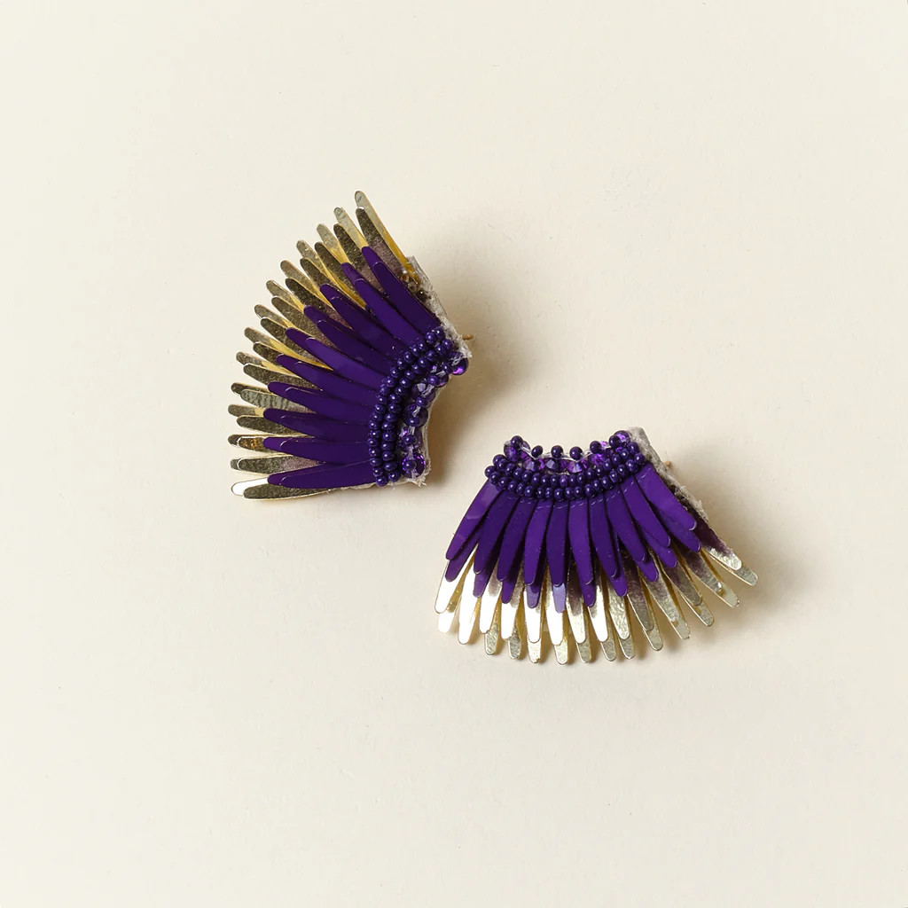 Mini Madeline Earrings Purple Gold | Mignonne Gavigan