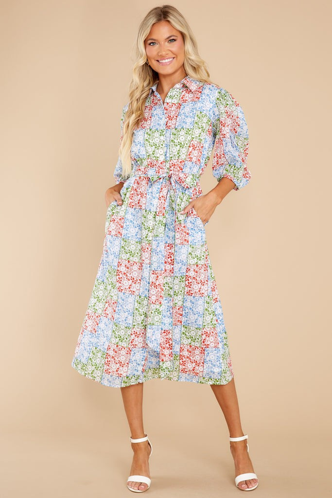 Margot Ditsy Patchwork Dress | Red Dress 