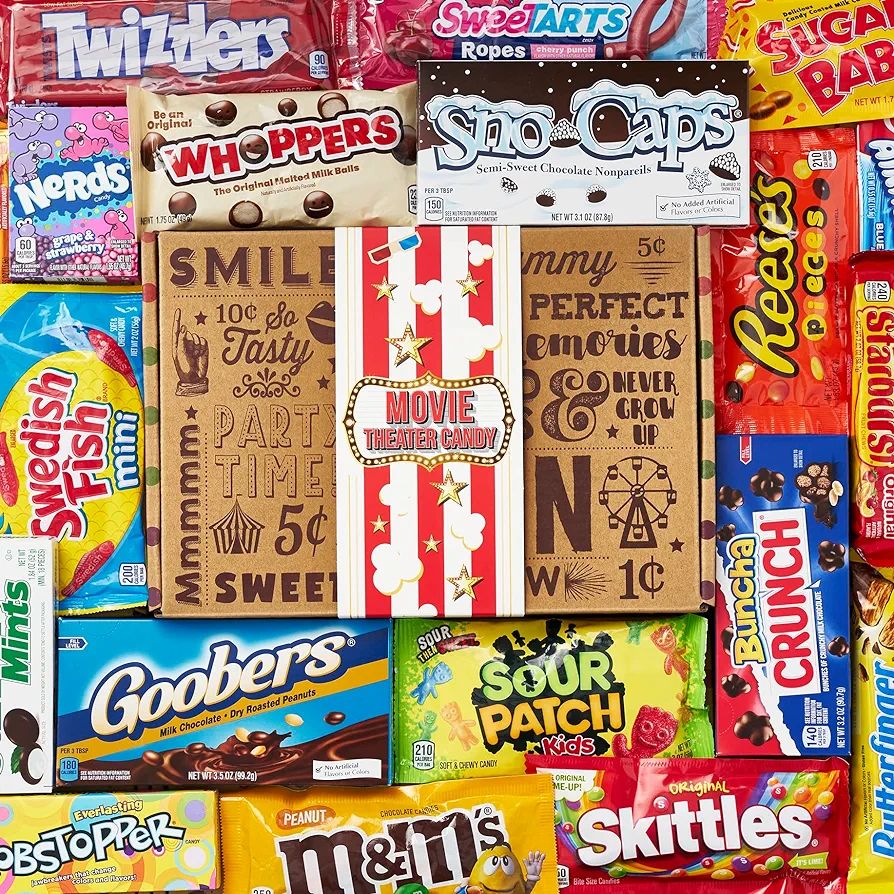 VINTAGE CANDY CO. MOVIE THEATER CANDY CARE PACKAGE - FAMILY MOVIE NIGHT CANDIES GIFT BOX - Fun Pa... | Amazon (US)