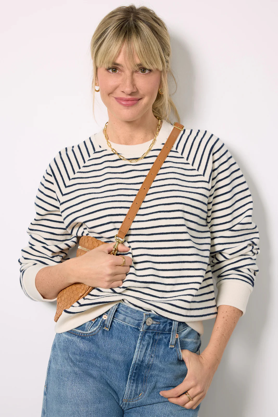 Theron Sailor Stripe Terry Sweatshirt | Evereve
