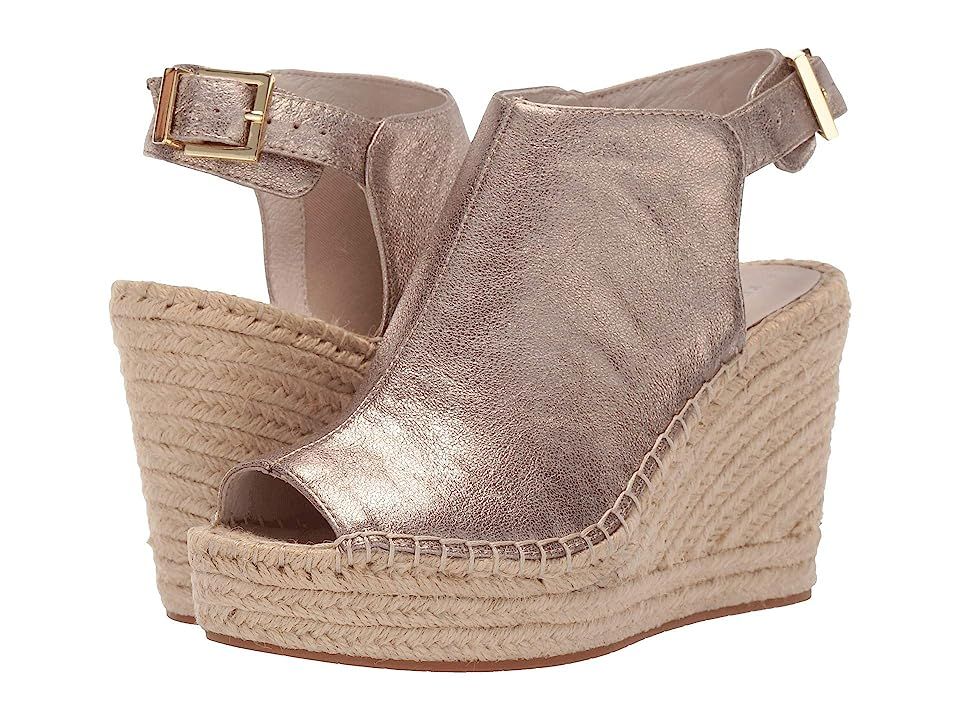 Kenneth Cole New York Olivia (Light Gold Metallic Leather) Women's Wedge Shoes | Zappos