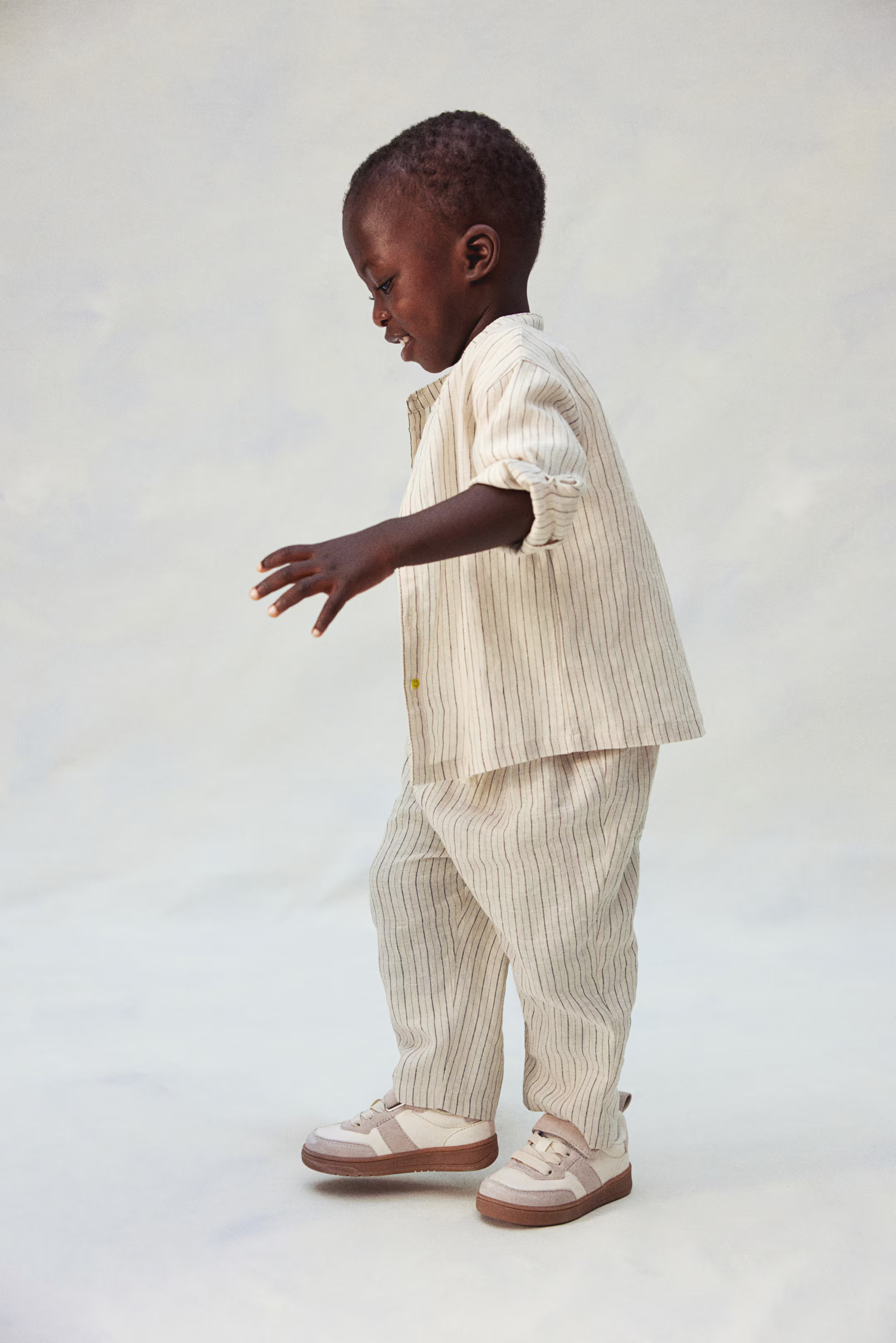 Linen-blend Band Collar Shirt | H&M (US + CA)