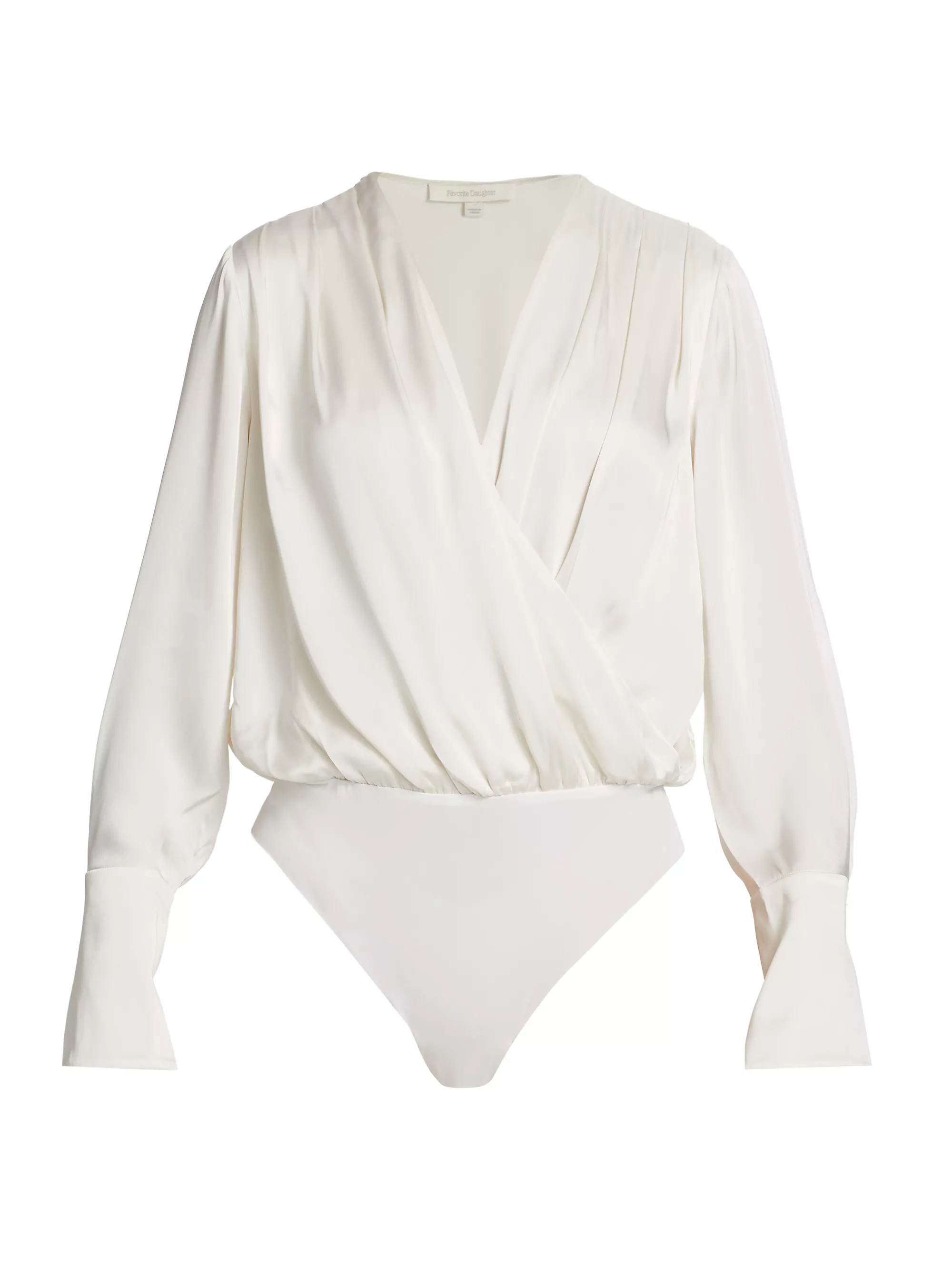 Date Long-Sleeve Satin Bodysuit | Saks Fifth Avenue