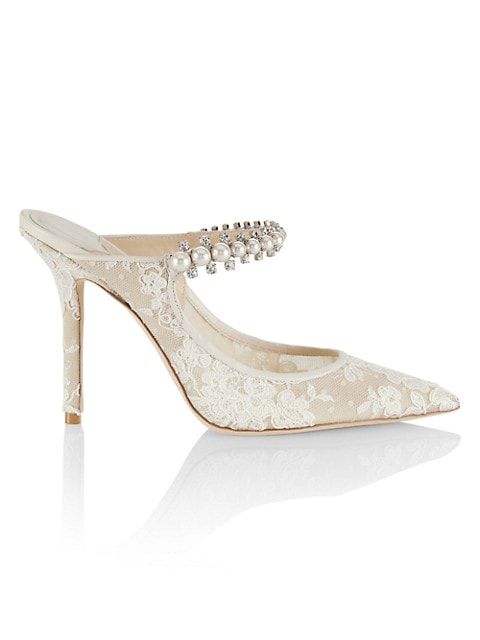 Bing Embellished Lace High-Heel Mules | Saks Fifth Avenue