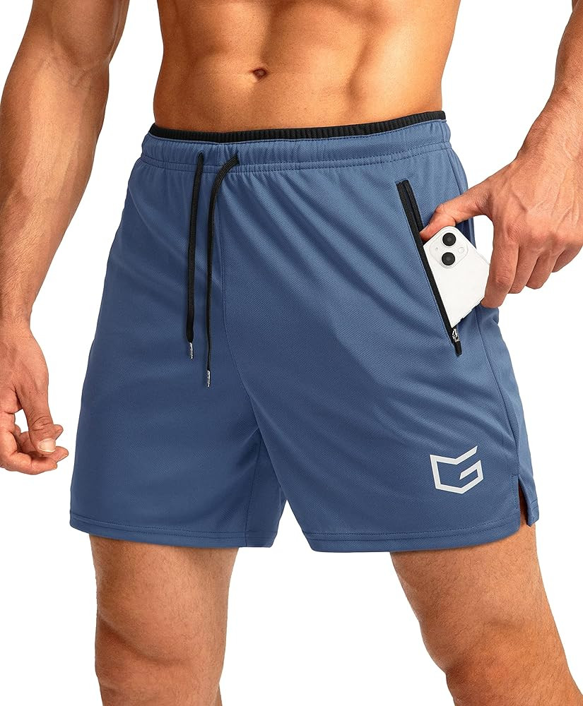 G Gradual Men's Running Shorts with Zipper Pockets Quick Dry Gym Athletic Workout 5" Shorts for M... | Amazon (US)