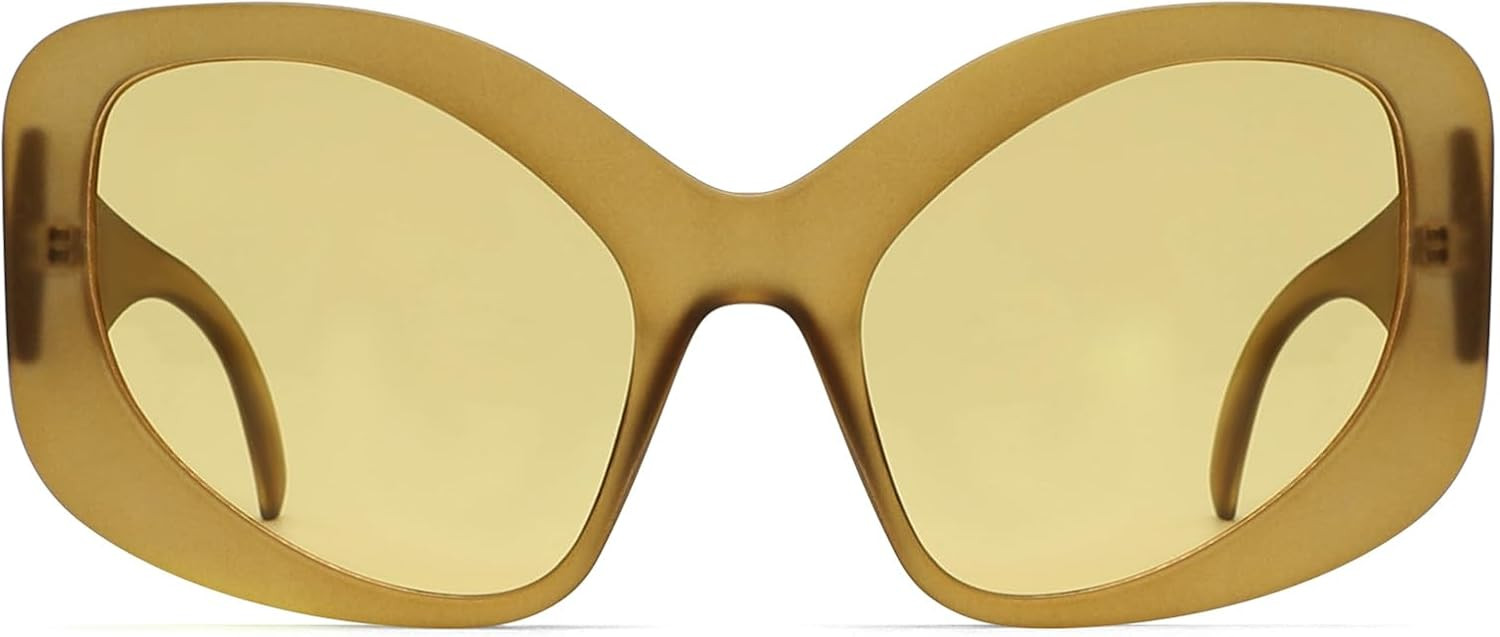 Oversized Sunglasses for Women Fashion Oval Futuristic Chunky Sunglasses Cat-Eye Rectangular Shad... | Amazon (US)