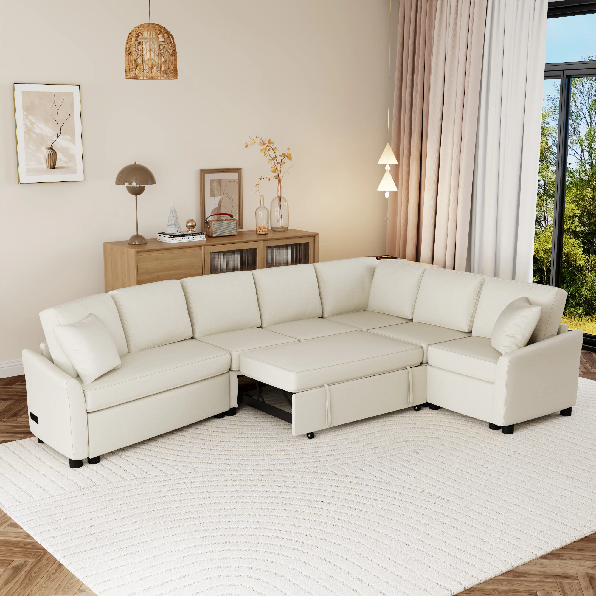 ModernLuxe 46-in W Modern Beige Faux leather Sofa in Gray | L-SG001430AAA | Lowe's