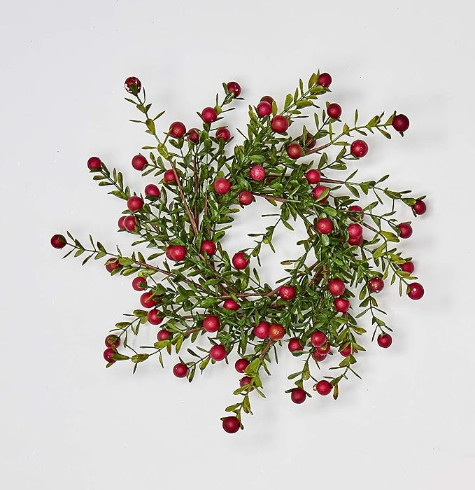 Worth Imports Boxwood and Berry 4.25" Inner Diameter Candle Ring, GreenRed (7973) | Amazon (US)