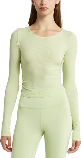 Gather Long Sleeve Rib Crop Top | Nordstrom