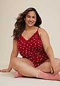 Plus Size Valentines Day Heart Pajama Romper | Maurices