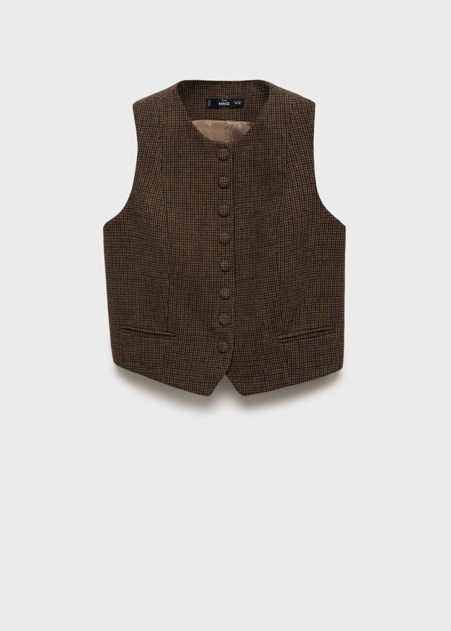 Micro-houndstooth wool vest - Women | MANGO USA | Mango (US/MX/AU)