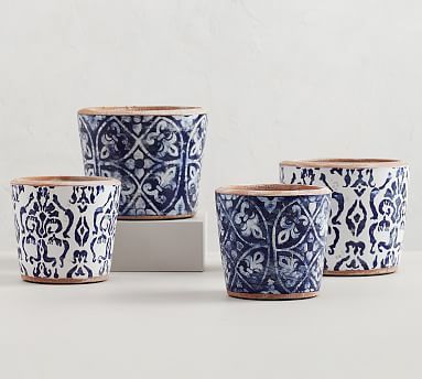 Hand Painted Patterned Ceramic Planters | Pottery Barn (US)