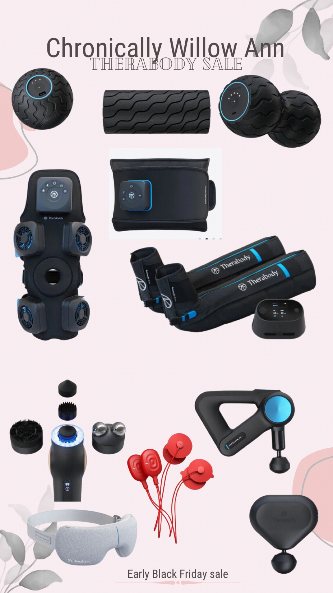Therabody Black Friday sale that is great for anybody with pain. These are the best products for massages, for sore muscles, for pain, for arthritis, for all kinds of health problems. They are also great for wthlet s and people who workout hard core and need to care for their muscles. Great gifts for him, gifts for her, gifts for the athlete, gifts for chronically ill, gifts for someone with pain

#LTKsalealert #LTKCyberWeek #LTKGiftGuide