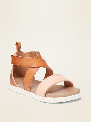 Faux-Leather Cross-Strap Sandals for Toddler Girls | Old Navy (US)