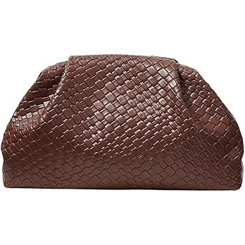 QWINEE Women's Woven Evening Bag Dumpling Clutch Purse No Strap Handbags Elegant Faux PU Leather ... | Amazon (US)