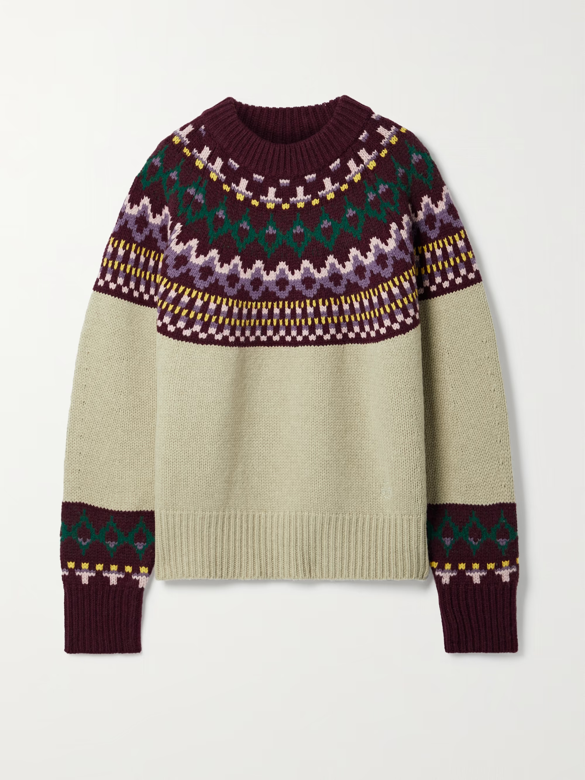Green Fair Isle wool sweater | TORY SPORT | NET-A-PORTER | NET-A-PORTER (US)