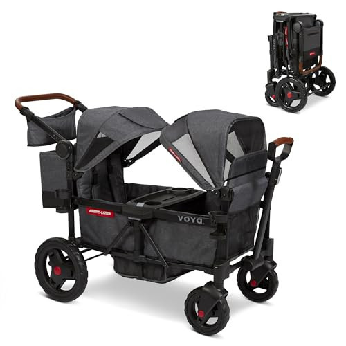 Radio Flyer Voya Stroller Wagon, 2 Seater Wagon Stroller for Kids with Low Sides, Baby Stroller Wagon, Double Stroller | Amazon (US)