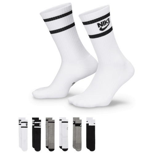 Adult Nike Nike GFX 6 Pack Crew Socks - Adult Black/Grey/White Size M | Kids Foot Locker (US)