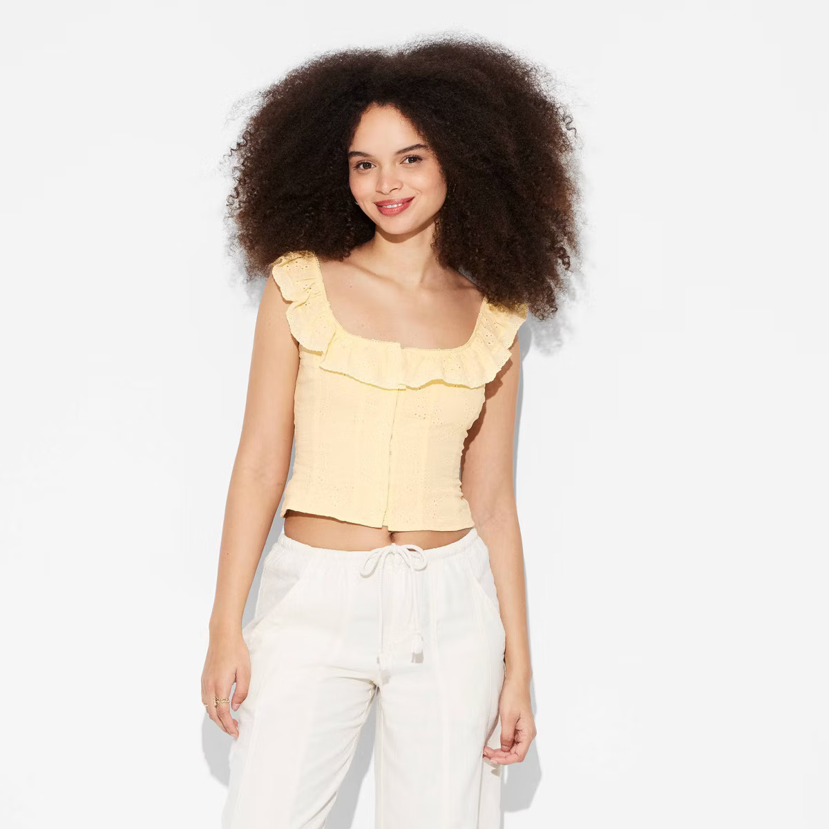 Women's Ruffle Eyelet Tank Top - Wild Fable™ | Target