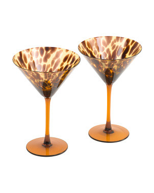 Set Of 2 Tortoise Martini Glasses | Drinkware | Marshalls | Marshalls