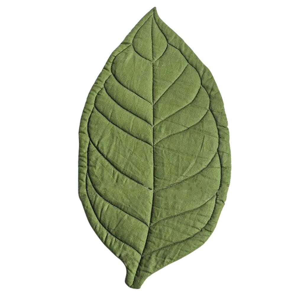 BYyushop Newborn Baby Leaf Shape Soft Crawling Carpet Baby Play Mat Kid's Room Decoration - Green | Amazon (US)