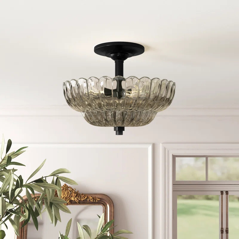 Kelly Clarkson Home Alaina 3-Light 11.75'' Unique/Statement Bowl Semi Flush Mount & Reviews | Way... | Wayfair North America