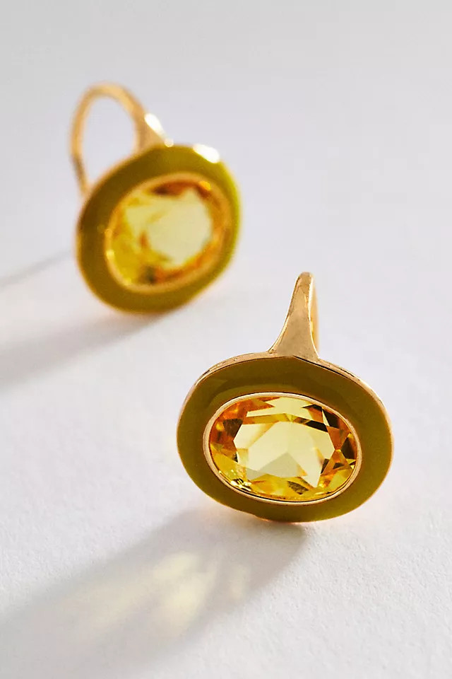 By Anthropologie Crystal Enamel French Hook Earrings | Anthropologie (US)