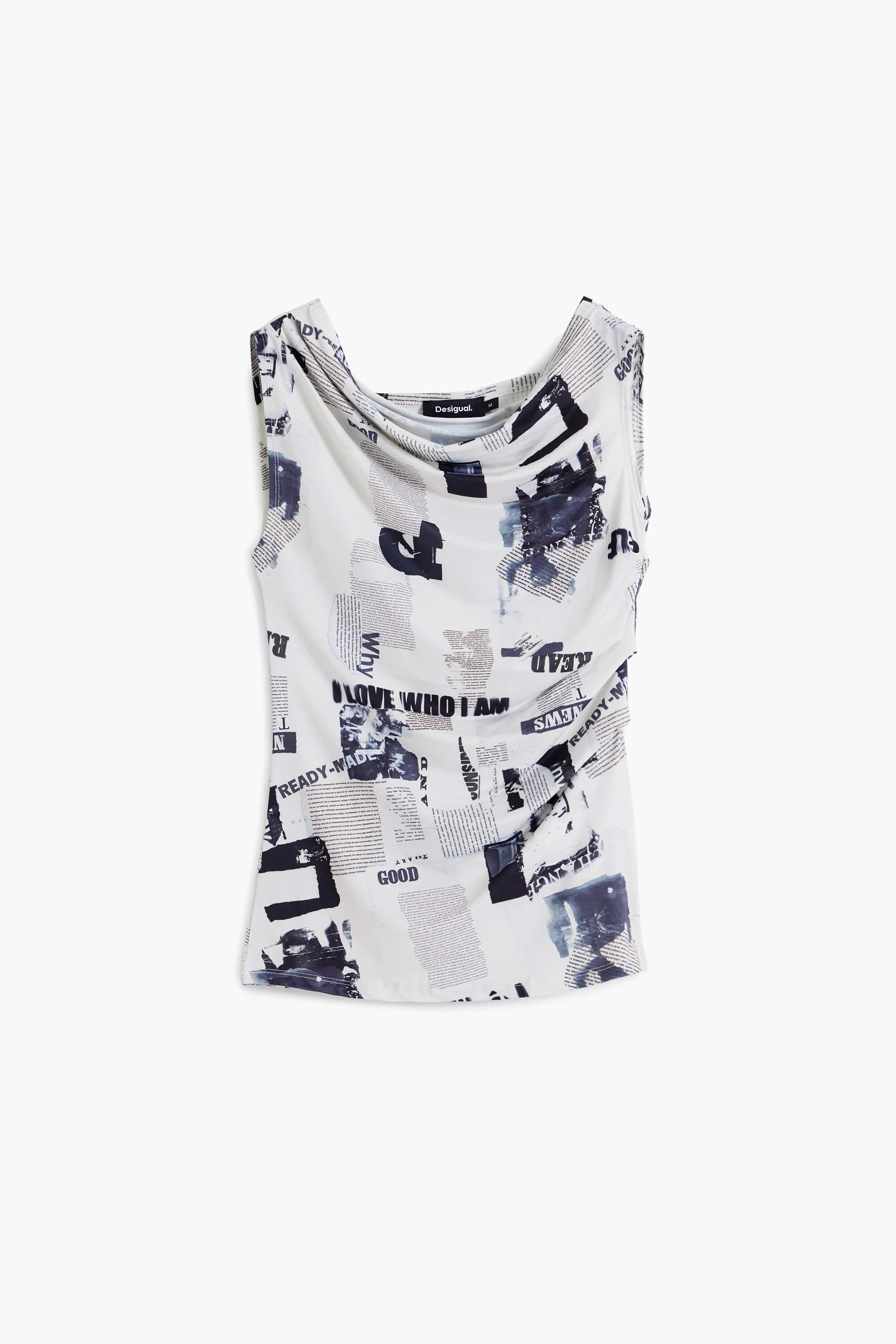 Draped newspaper T-shirt | Desigual (UK/IT)