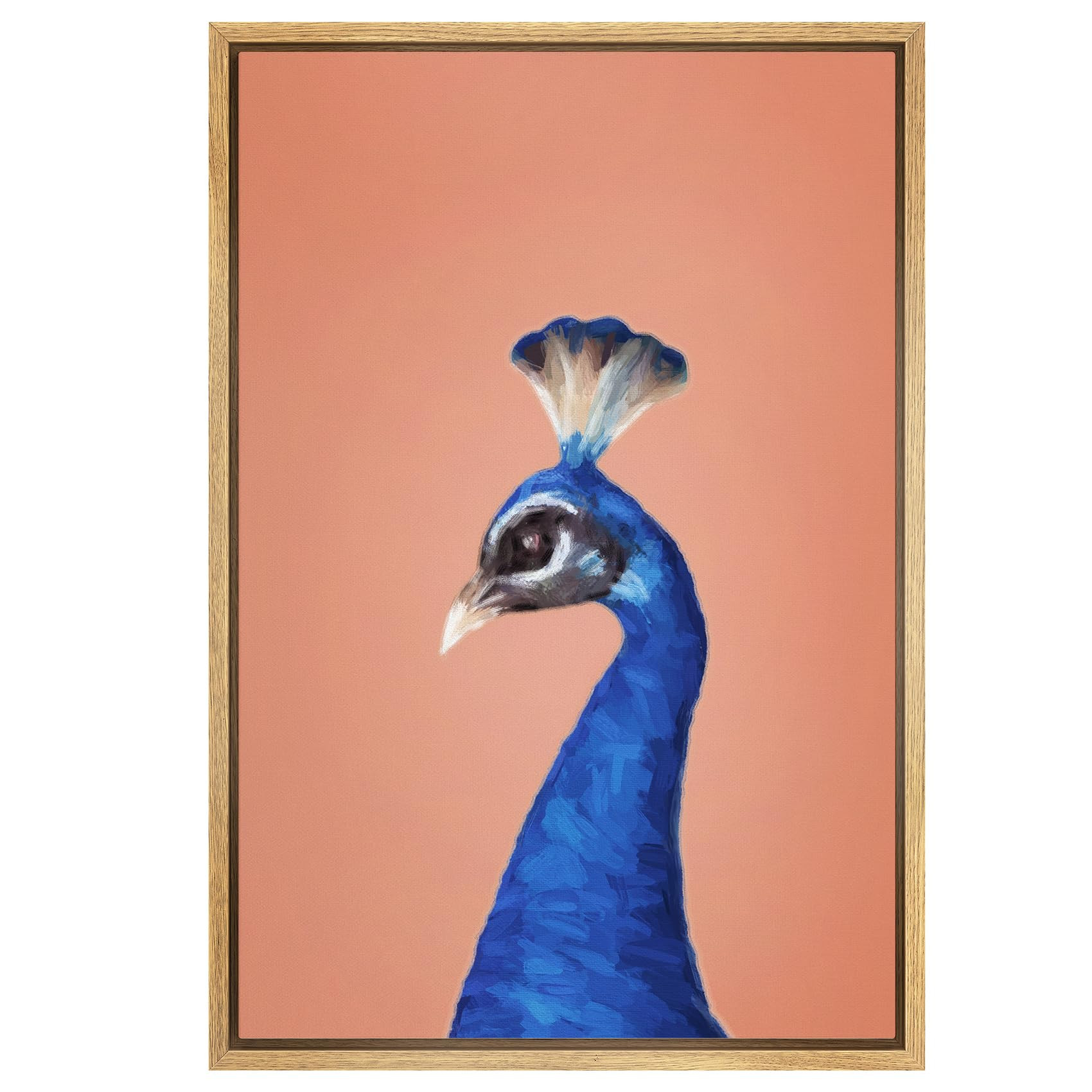 SIGNWIN Framed Canvas Print Wall Art Preppy Room Decor Vibrant Blue Sapphire Peacock Bird Portrai... | Amazon (US)
