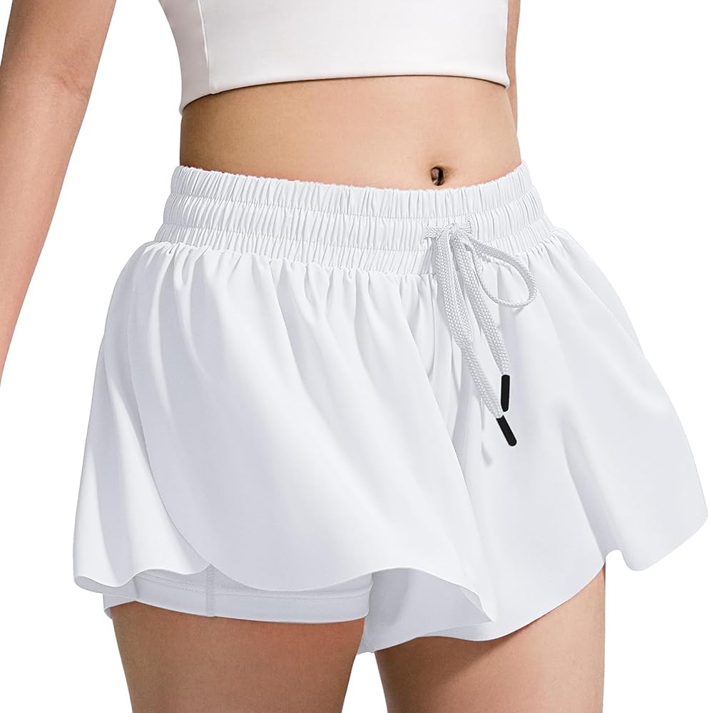 BOOPH Girls Flowy Shorts Athletic Butterfly Shorts with Inner Pockets 2-in-1 for Girls Running Te... | Amazon (US)