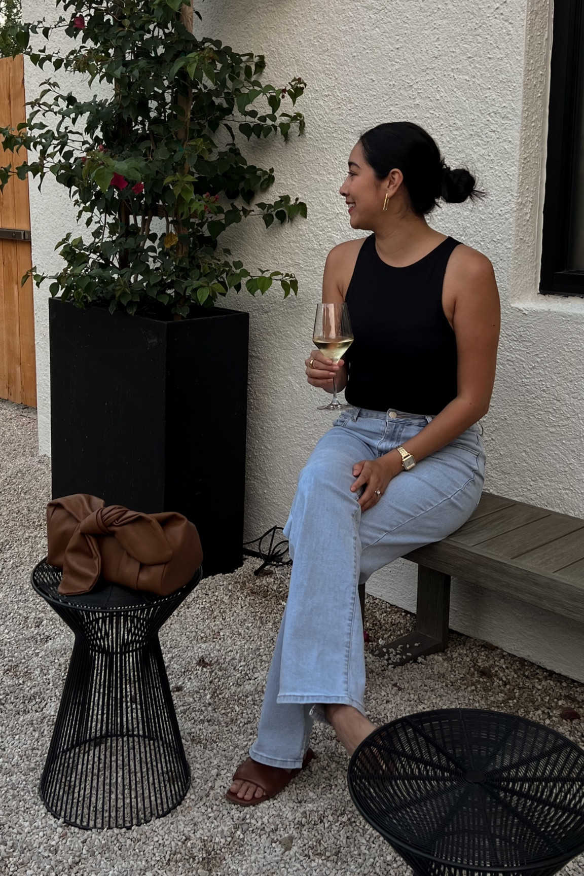 the most comfy and stretchy blue jeans plus gold accessories for a casual date night 🤎 

#LTKstyletip