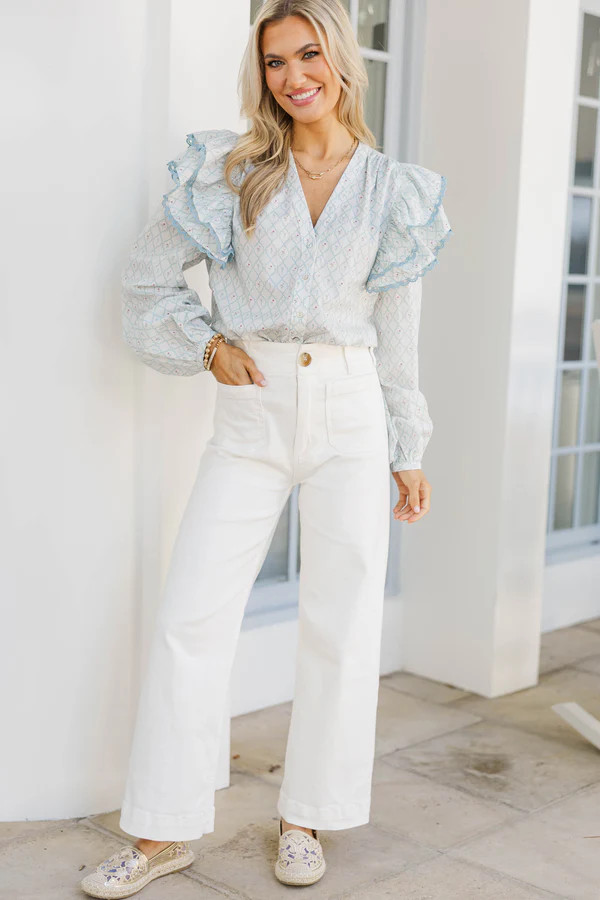 The Rendezvous Cream Medallion Blouse | The Mint Julep Boutique
