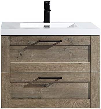 Bathroom Vanity Cosmo 30 Inches Eve - Includes Wall Mounted Cabinet with 2 Large Metal Drawers and W | Amazon (US)