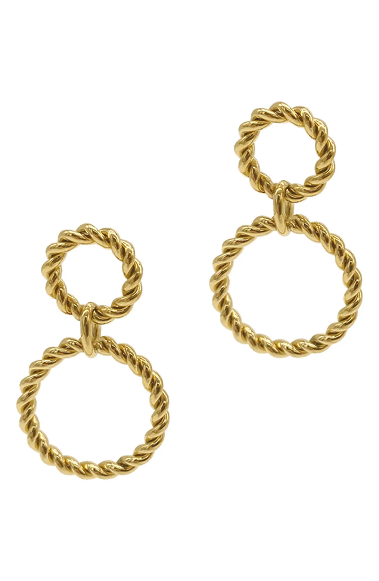 Adornia Water Resistant Cable Drop Dangle Hoop Earrings | Nordstromrack | Nordstrom Rack