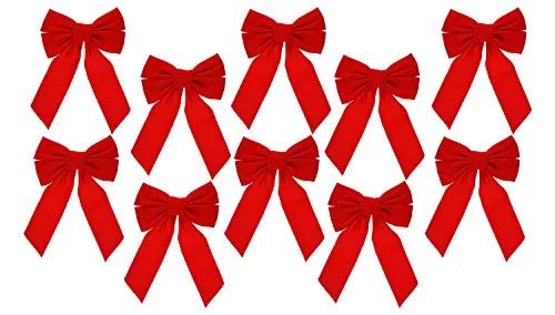 Celebrate A Holiday Red Velvet Christmas Wreath Bow, Set of 10 - Dimensions of 9" W X 13" L - Gre... | Walmart (US)