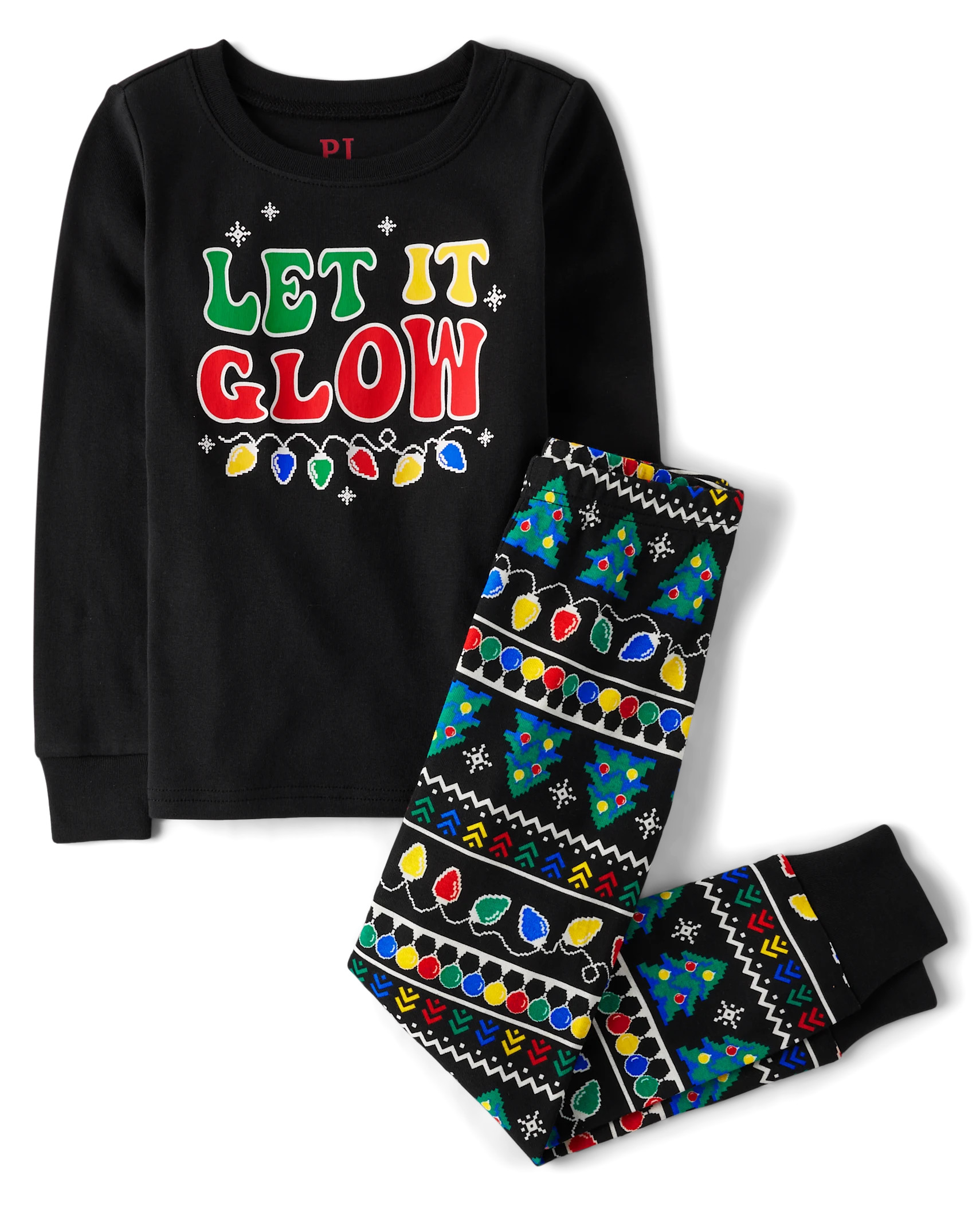 Unisex Kids Matching Family Glow In The Dark Long Sleeve Christmas Lights Snug Fit Cotton Pajamas... | The Children's Place