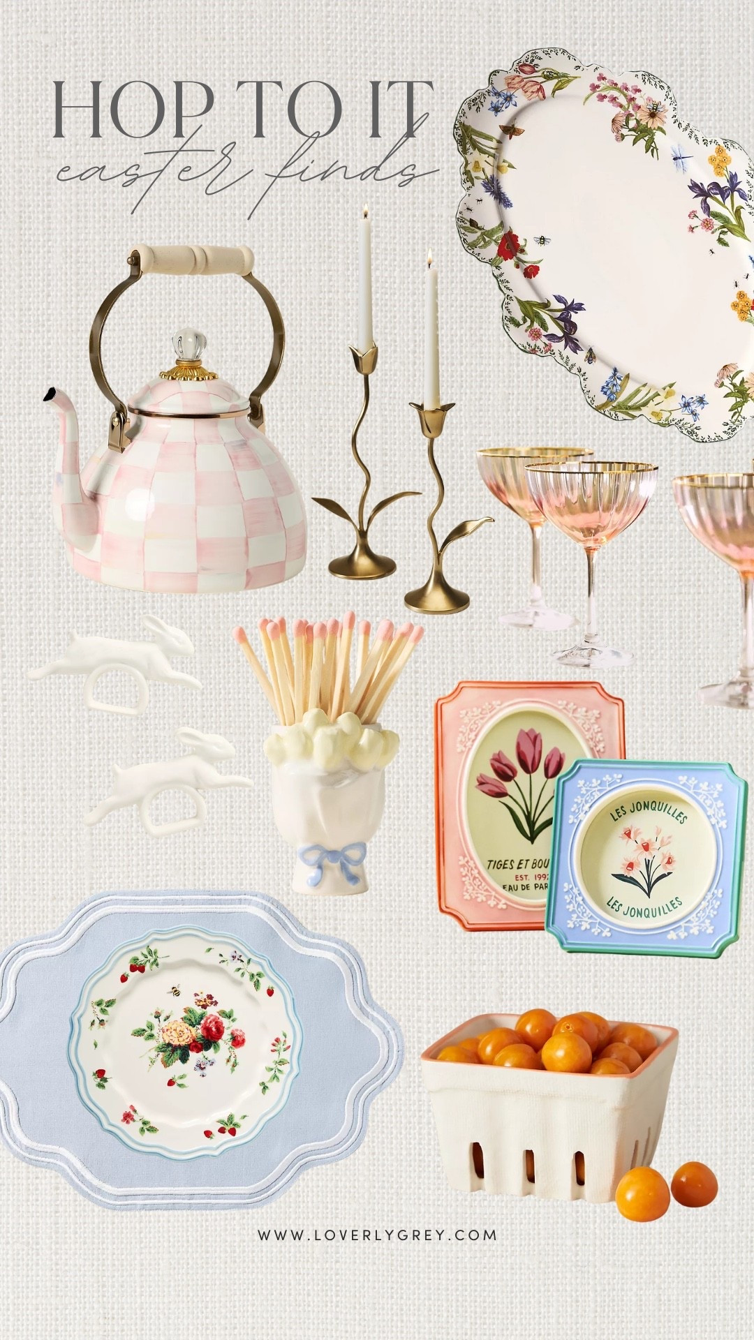 Easter finds from Anthropologie! These home decor items are perfect for Easter and spring. I especially love the floral serving dish, gold candlestick holder, and blue placemats.

#LTKSeasonal #LTKHome