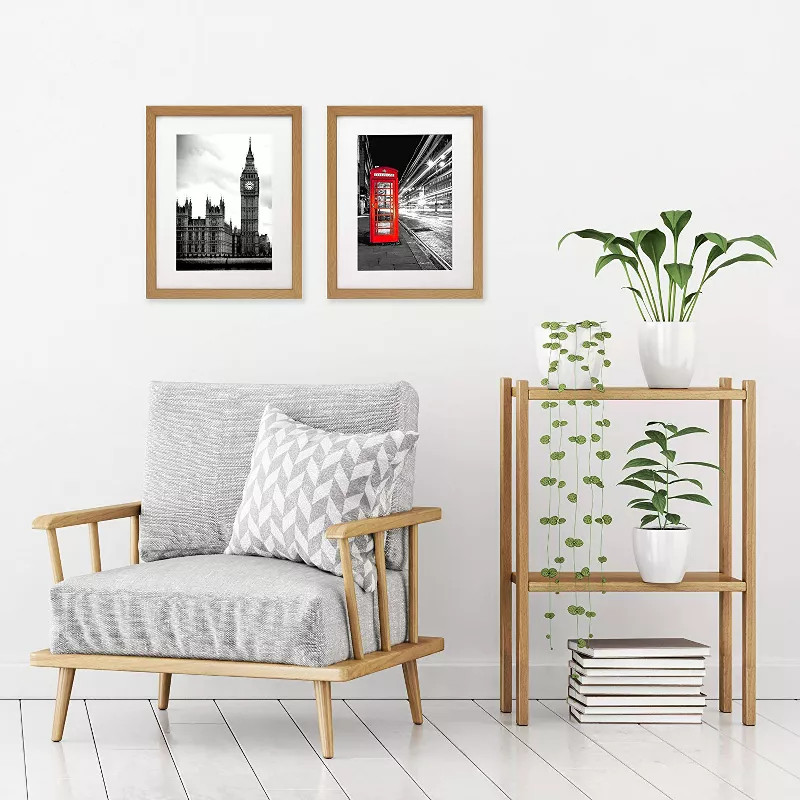 Americanflat Picture Frame in Driftwood - Displays With Mat and Without Mat - Composite Wood with... | Target