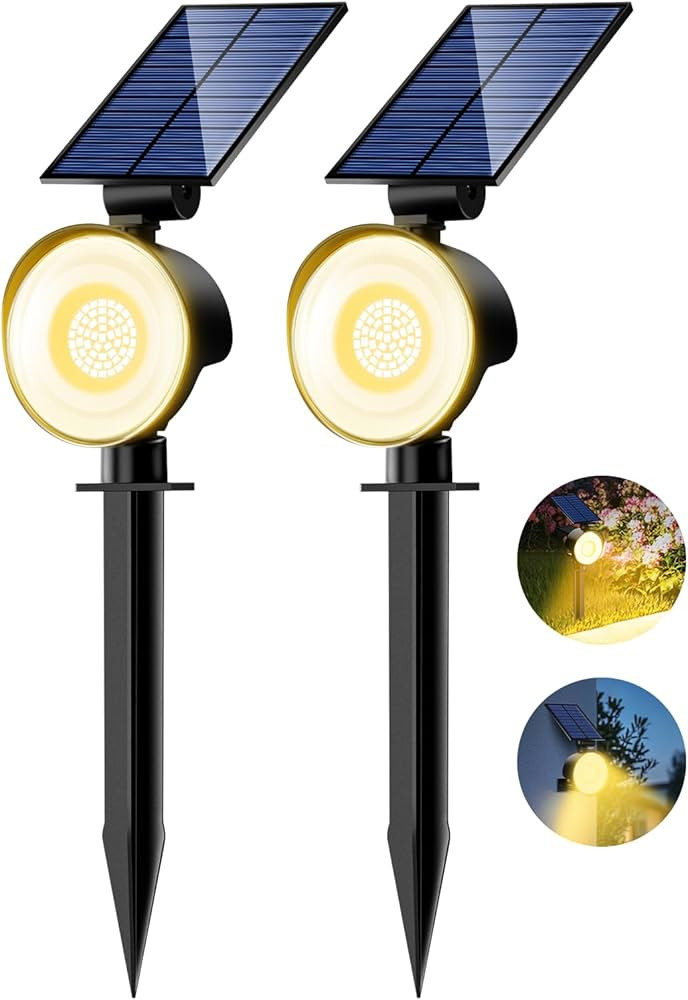 nipify 2 Pack Solar Spot Lights Outdoor Waterproof with 3 Modes, Solar Spotlight Light for Outsid... | Amazon (US)