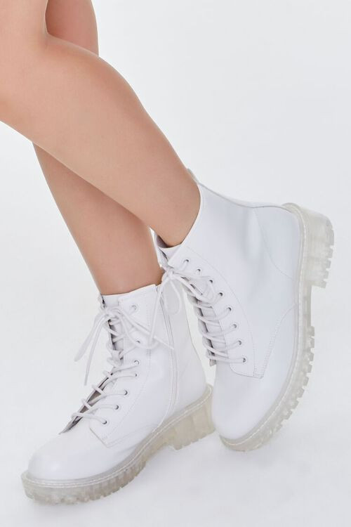 Faux Leather Lace-Up Booties | Forever 21 (US)