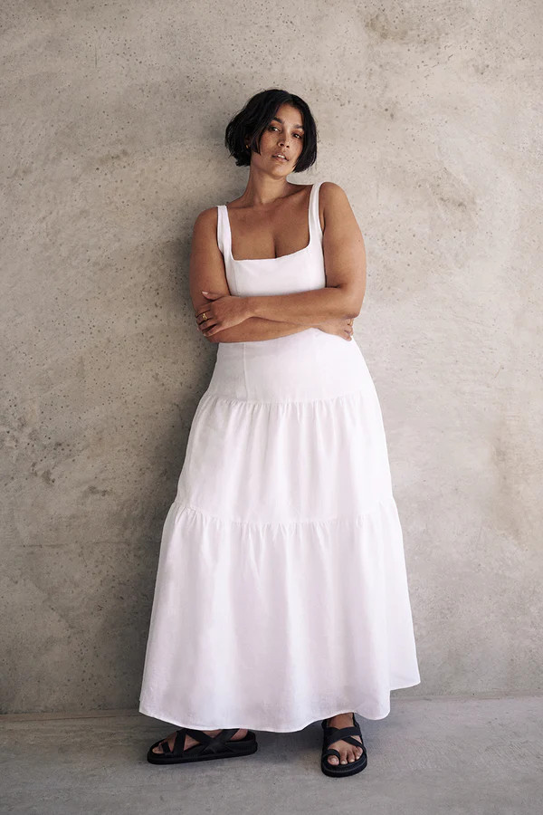 CAMILLE WHITE LINEN MAXI DRESS | DISSH