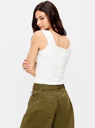 Seamed-Bodice Eyelet Tank Top | Old Navy (US)
